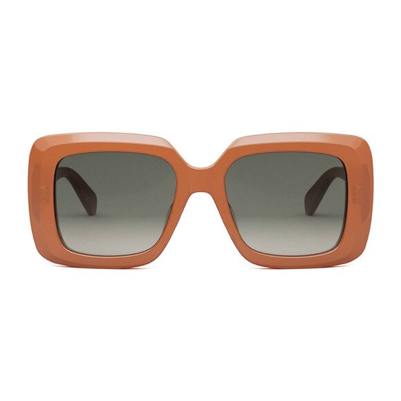 NEW CELINE SQUARE ORANGE BROWN SUNGLASSES CELINE CL40263I 42F SUNGLASSES - Picture 2 of 3